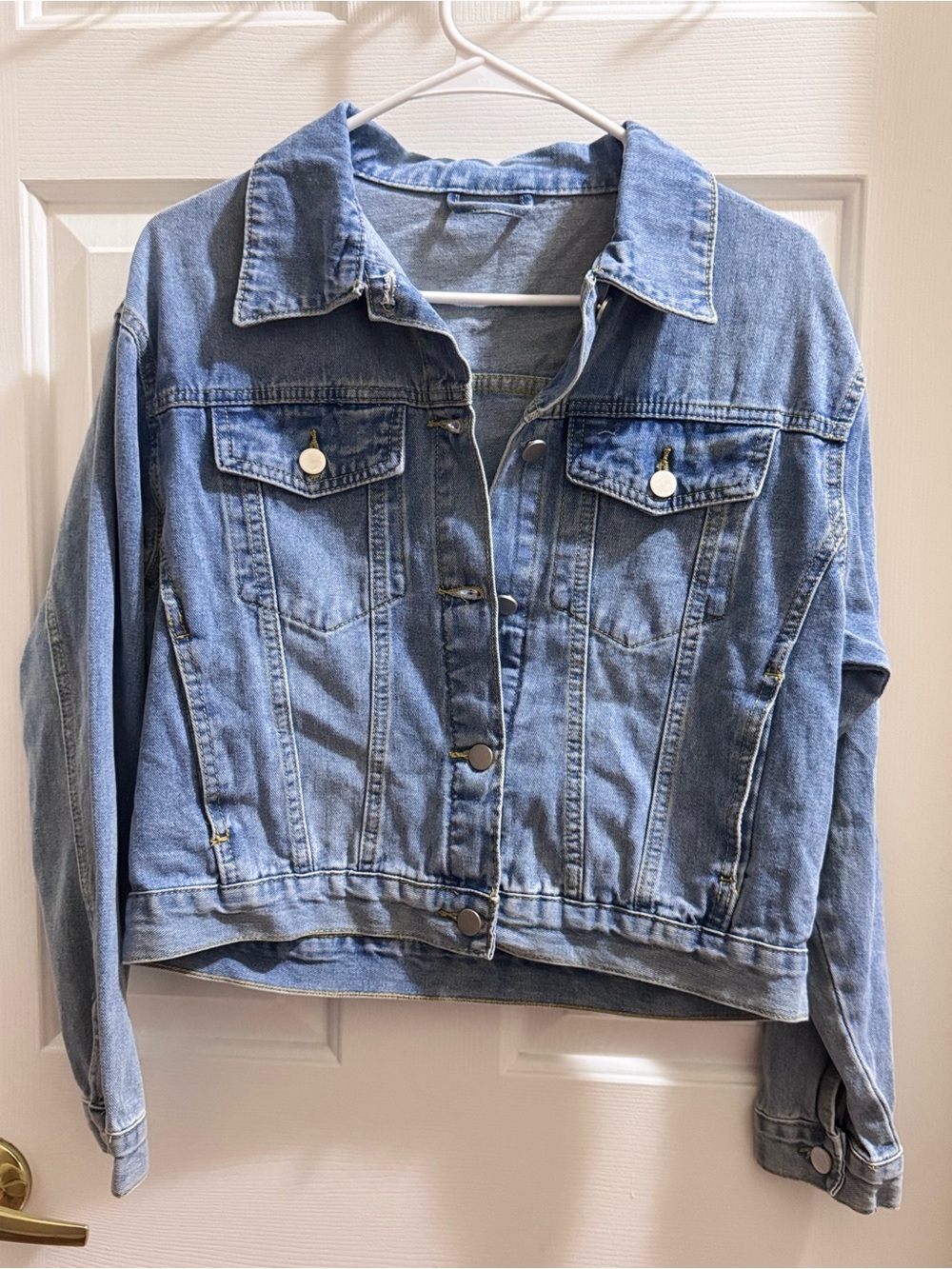 Light Blue Denim Jacket - Women's Casual Jean Jacket